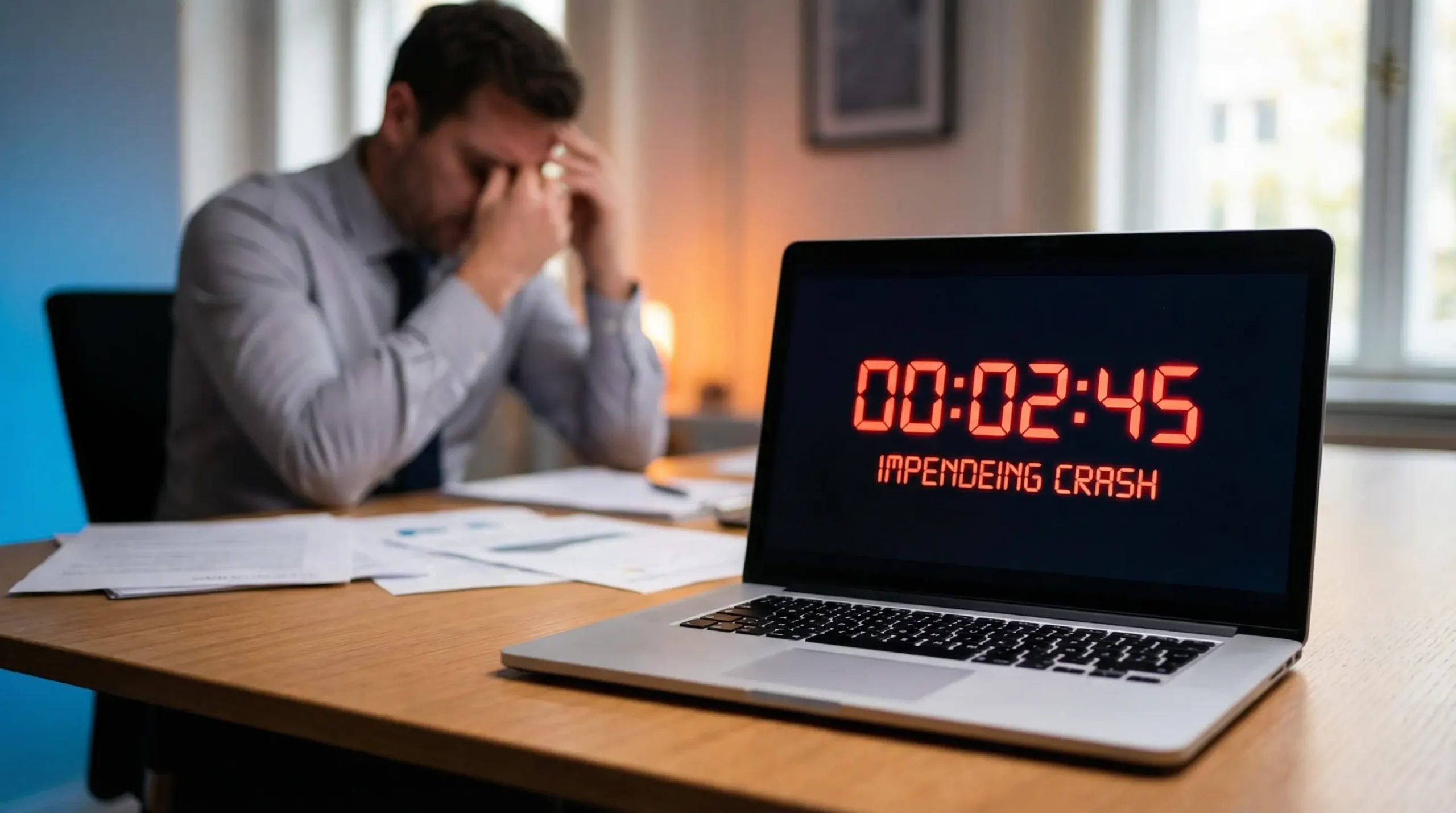 Stara, zardzewiała zębatka wewnątrz nowoczesnego serwera, ilustrująca przestarzałe oprogramowanie strony www